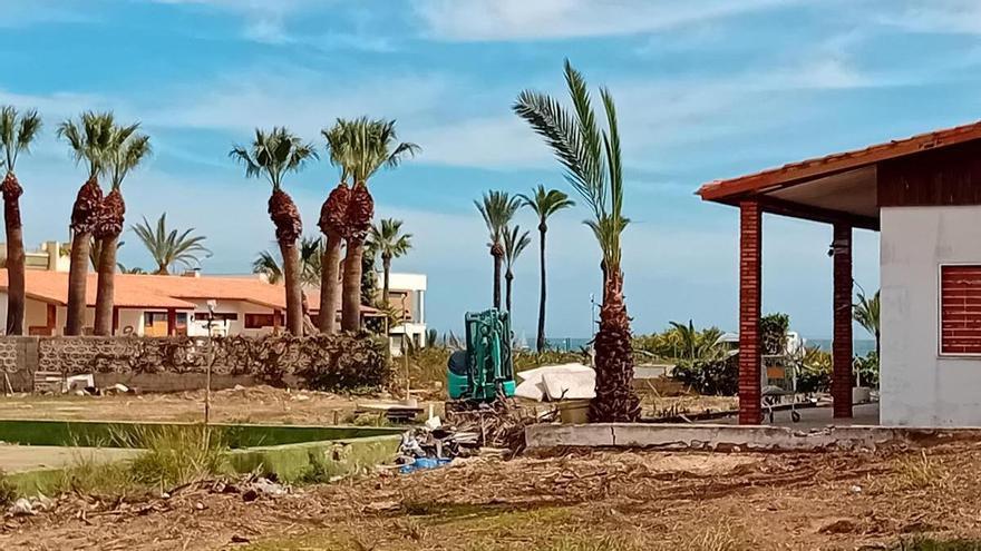 Trabajos de limpieza en una parcela de uso hotelero en La Veleta de Torrevieja