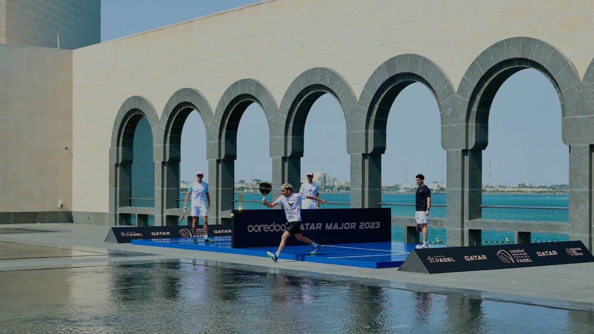 Los jugadores en la presentación del Qatar Major de Doha