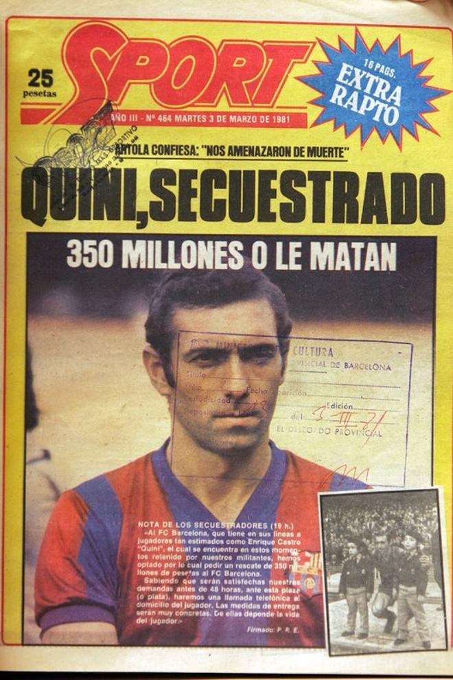 1981 - En portada, el secuestro de Quini