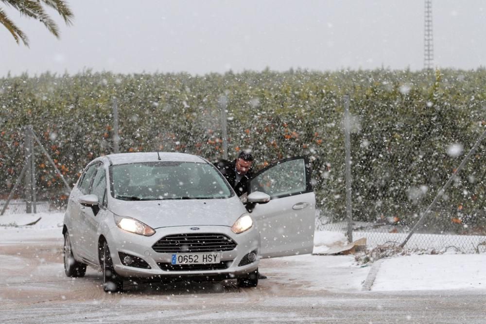 La nieve llega a San Javier, Balsicas y el Campo d