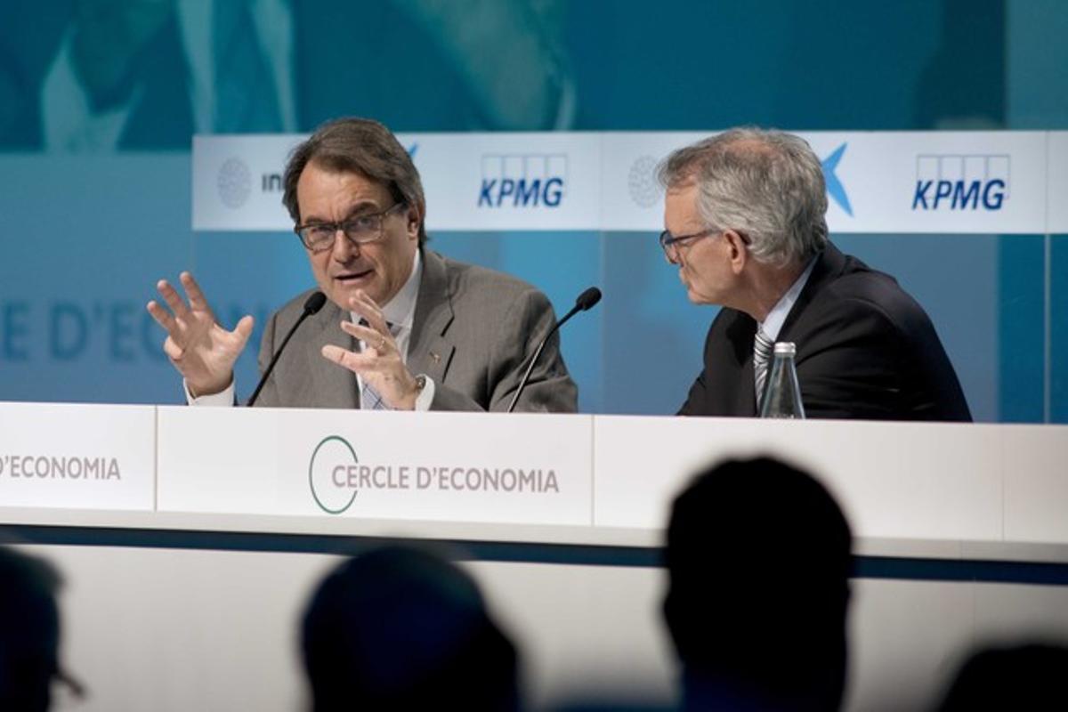 Artur Mas i Anton Costas al Cercle d’Economia el febrer passat.