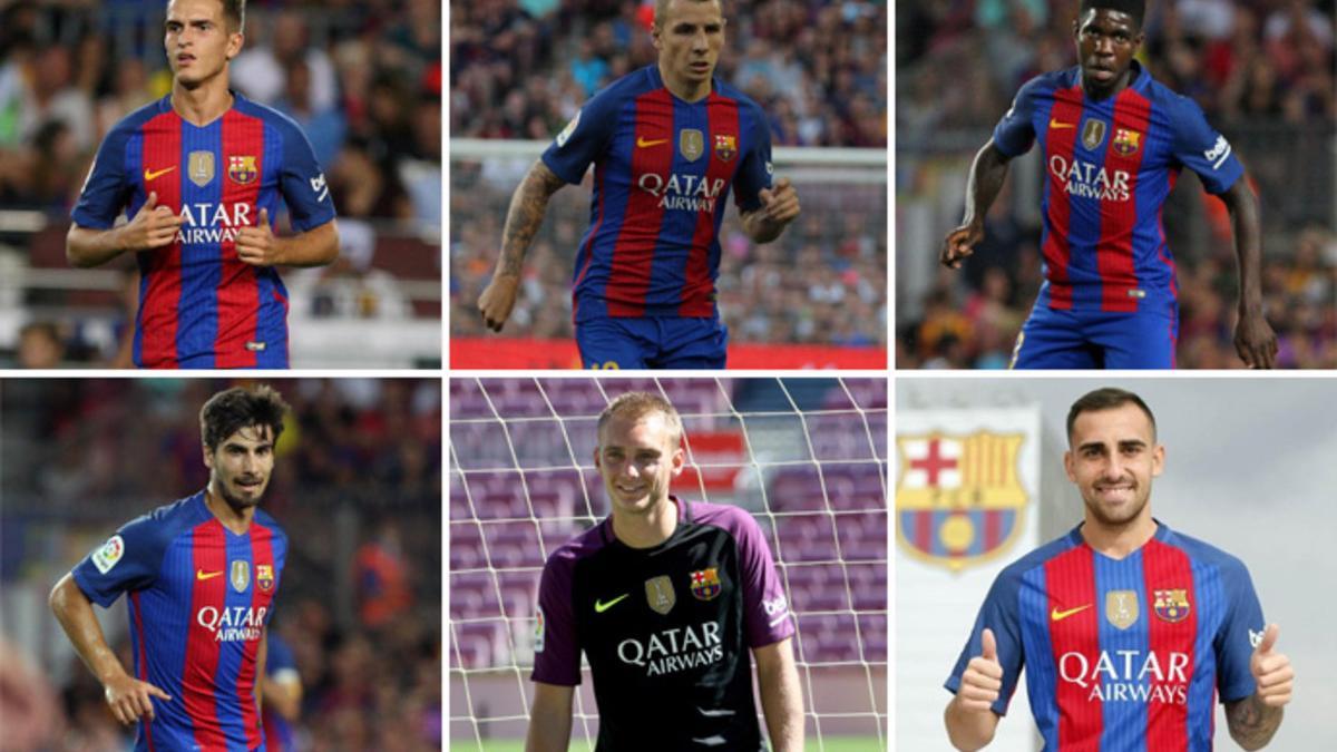 Denis Suárez, Lucas Digne, Samuel Umtiti, André Gomes, Jasper Cillessen y Paco Alcácer, las seis caras nuevas del FC Barcelona 2016-2017