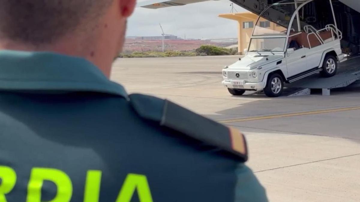 El papamóvil ya está en Gran Canaria para la visita de León XIV