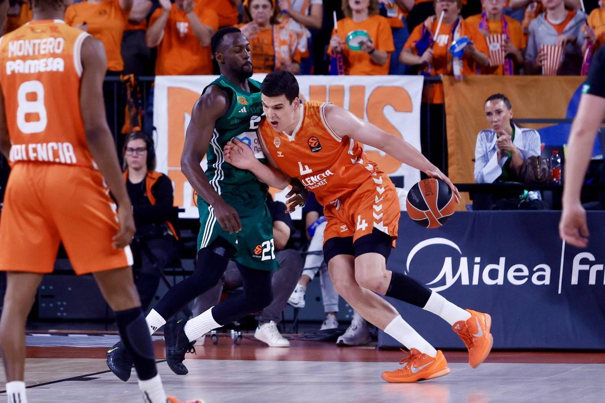 Jaime Pradilla, en el partido ante el Panathinaikos.