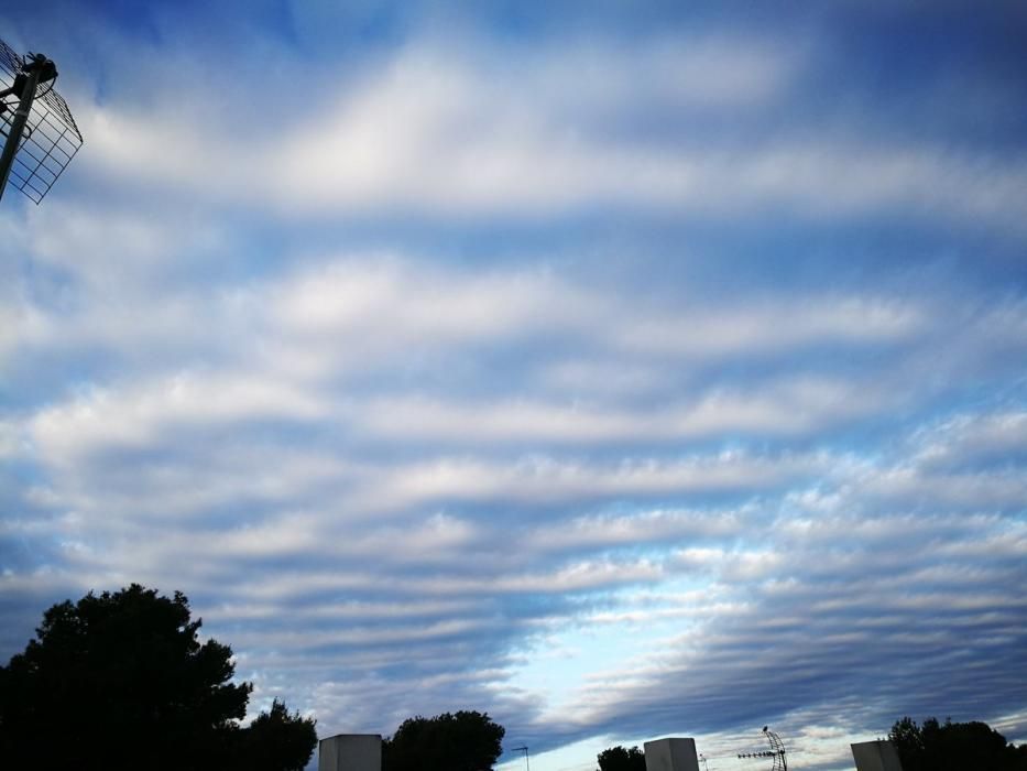 Los altocumulus stratiformes con los que ha amanecido hoy València.