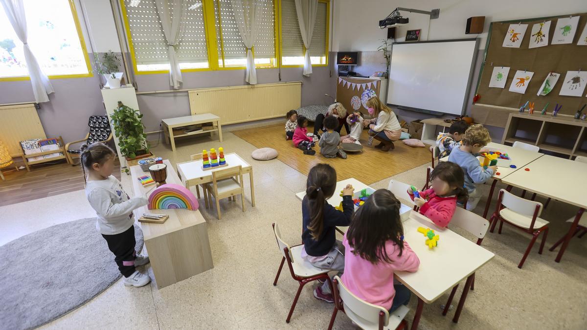 Alumnos de Infantil en un colegio de Alicante