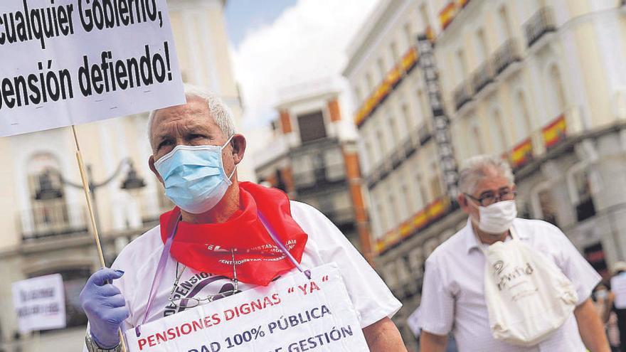 Una protesta en Madrid por las pensiones dignas.