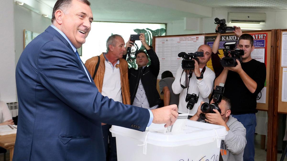 El presidente de la Republika Srpska, Milorad Dodik, en las elecciones generales.