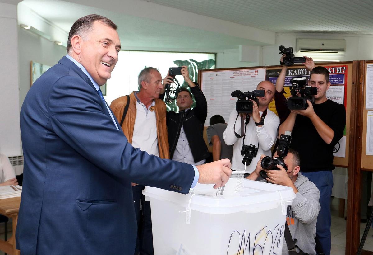 El presidente de la Republika Srpska, Milorad Dodik, en las elecciones generales.