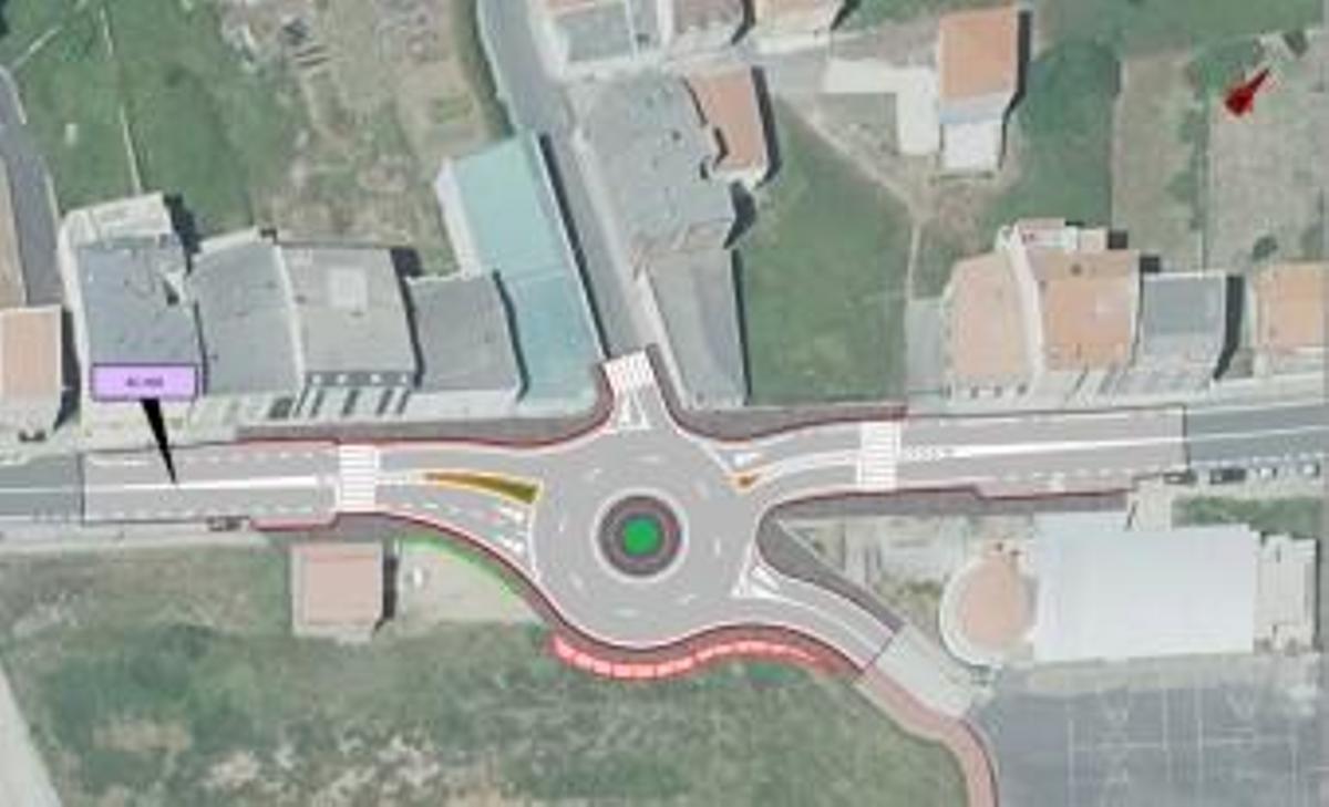 Recreación da futura rotonda na entrada á vila de Malpica.