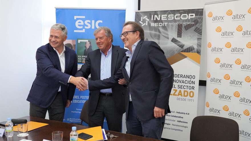 Un acuerdo de Inescop con Aitex y ESIC ofrecerá ventajas formativas a sus asociados