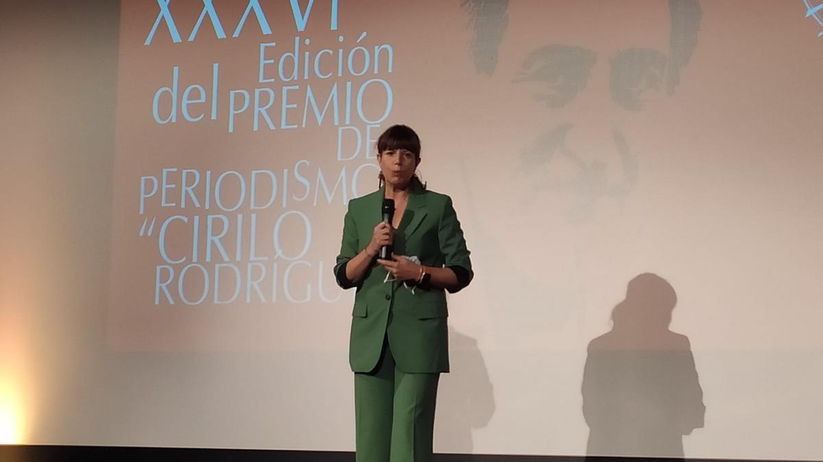 La periodista Mavi Doñate, en los premios Cirilo.