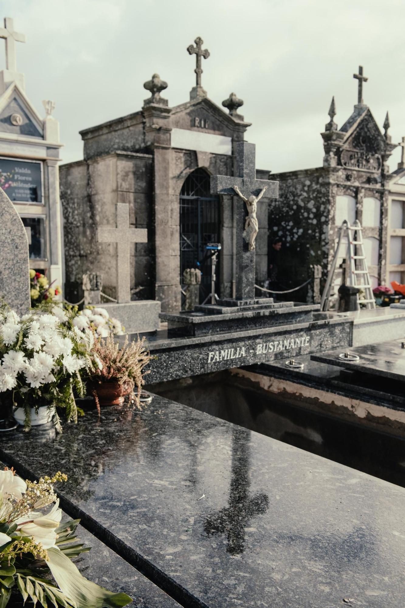 El cementerio de Fornelos alberga la escena del entierro de la víctima del crimen que da cuerpo a la trama del thriller