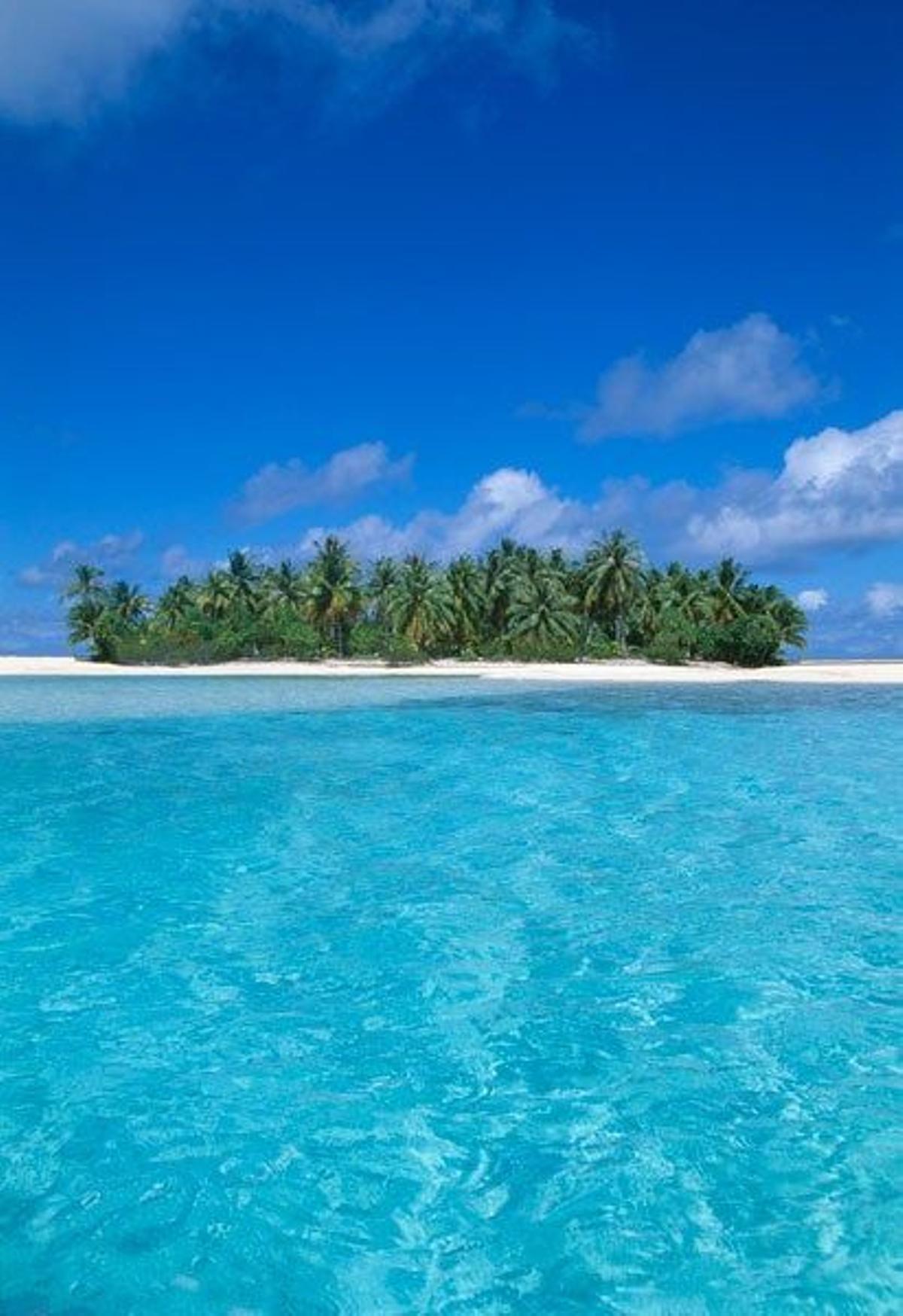 Uno de los islotes paradisiacos del atolón de Rangiroa.