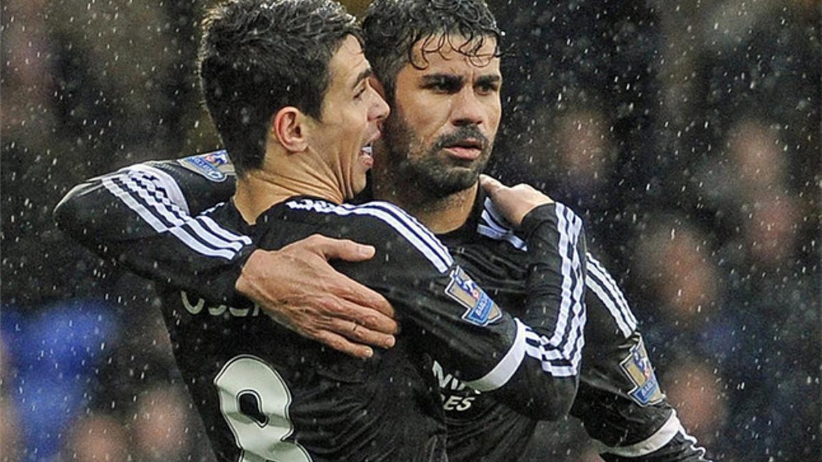 Diego Costa y Oscar, dos de los goleadores ante el Crystal Palace