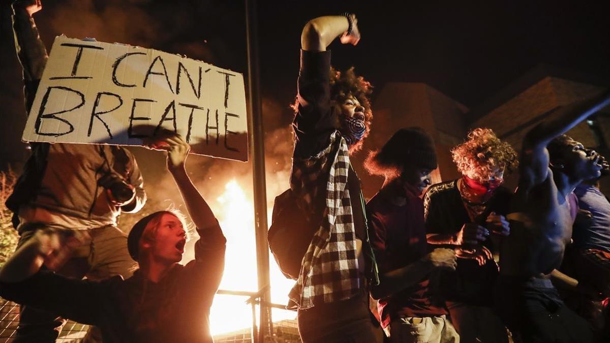 Protestas por la muerte de George Floyd en Minneápolis, este jueves.