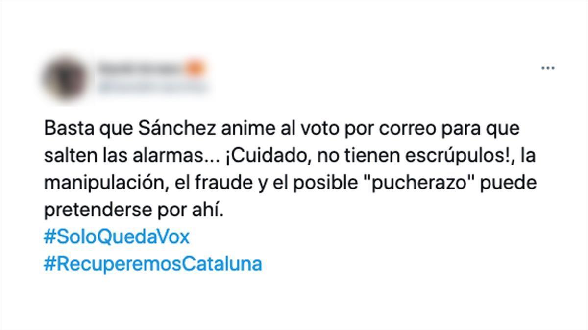 POLITICA Mensajes TELEGRAM Y TWITTER tema Vox 14-F