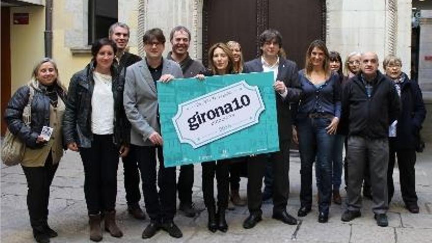 Els impulsors de Girona 10, ahir, durant la presentació que es va fer a l&#039;Ajuntament.