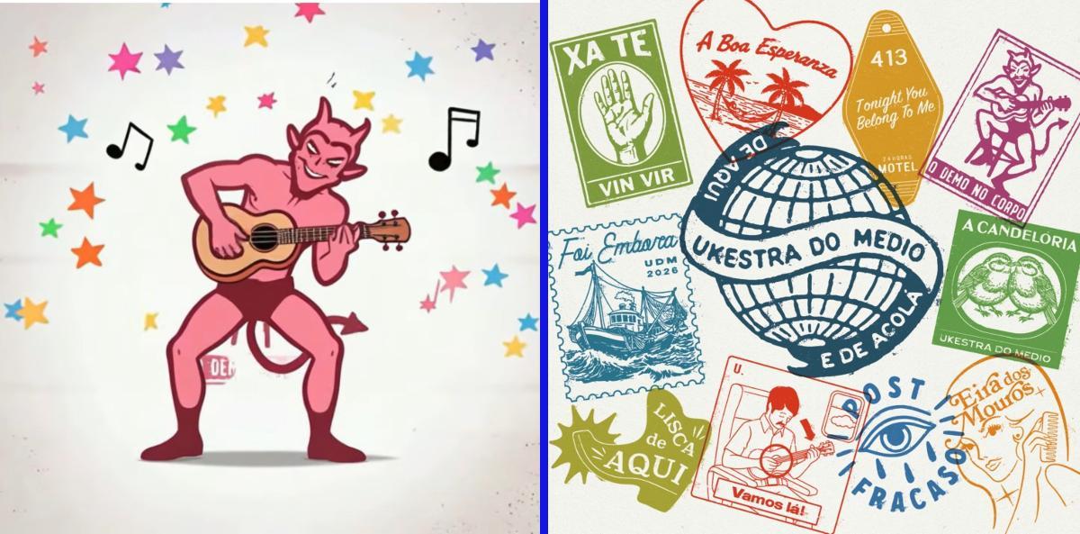 A la derecha, portada del disco de Ukestra do Medio "". Antes, captura del vídeo de "".