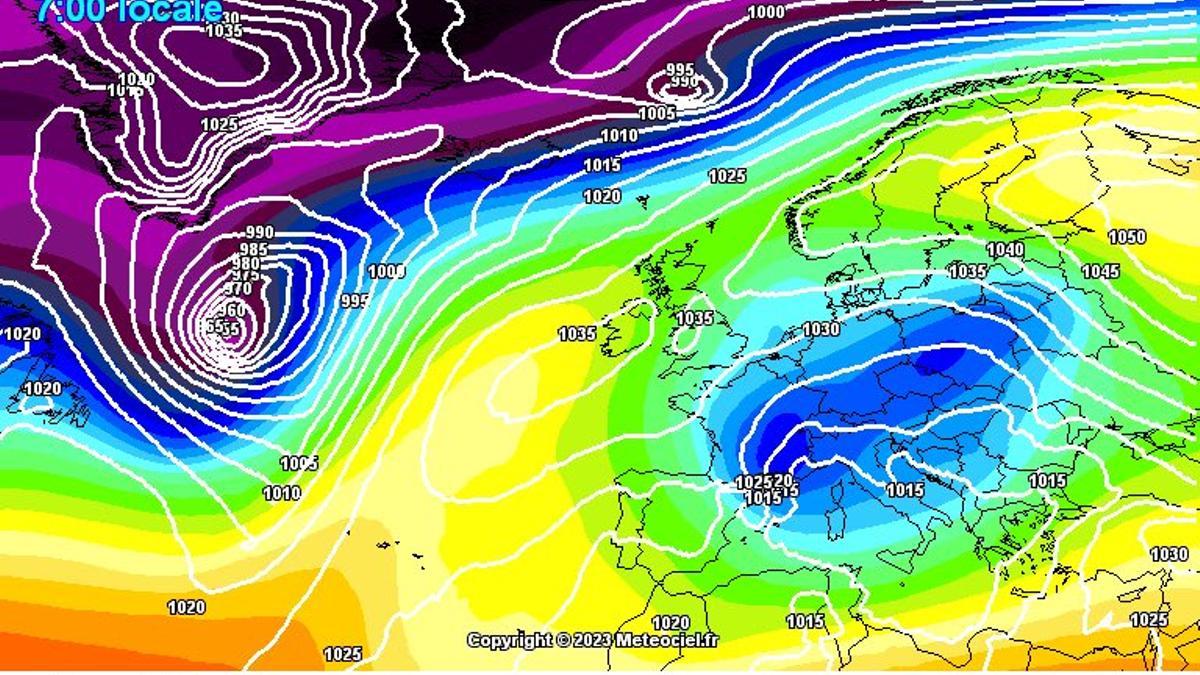 Mapa de previsión de temperaturas para el próximo miércoles