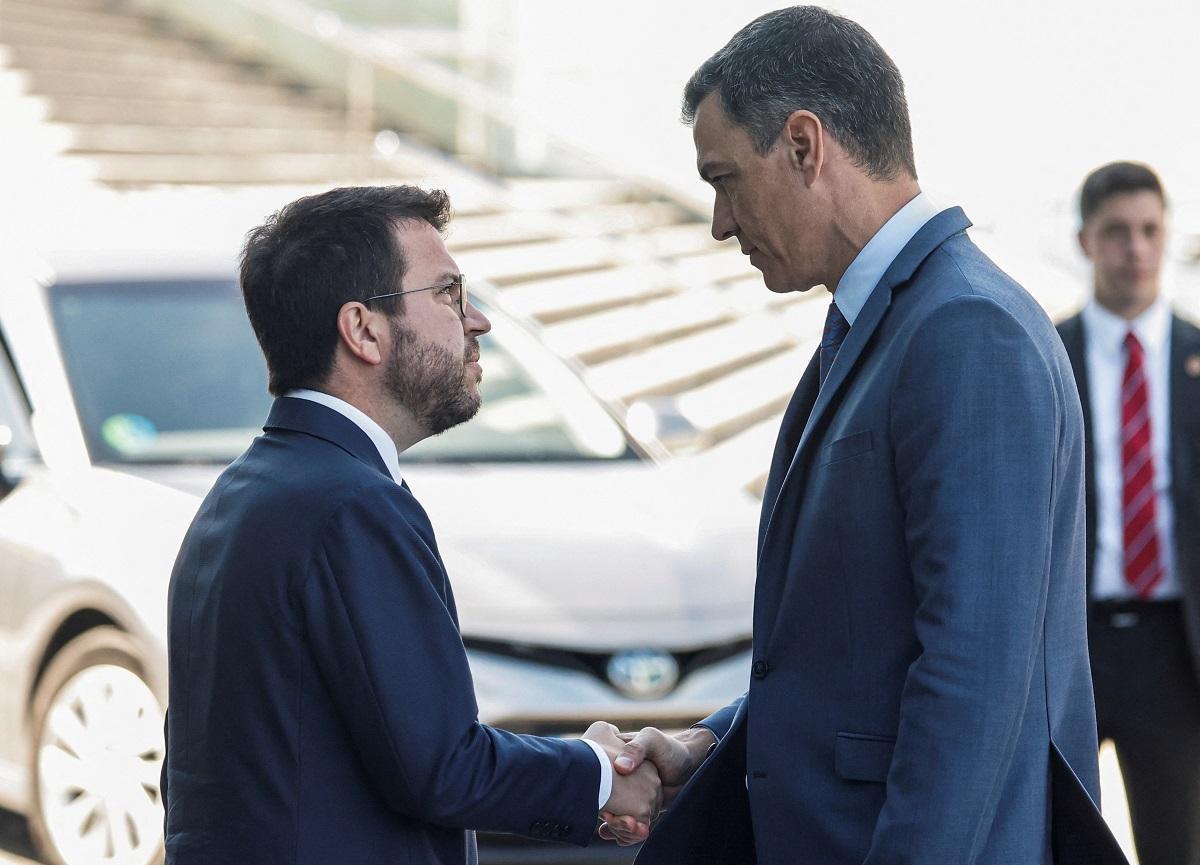 Pere Aragonès y Pedro Sánchez.