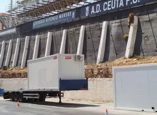 El Sporting, pendiente del estado del campo del Ceuta para su segundo partido de Liga