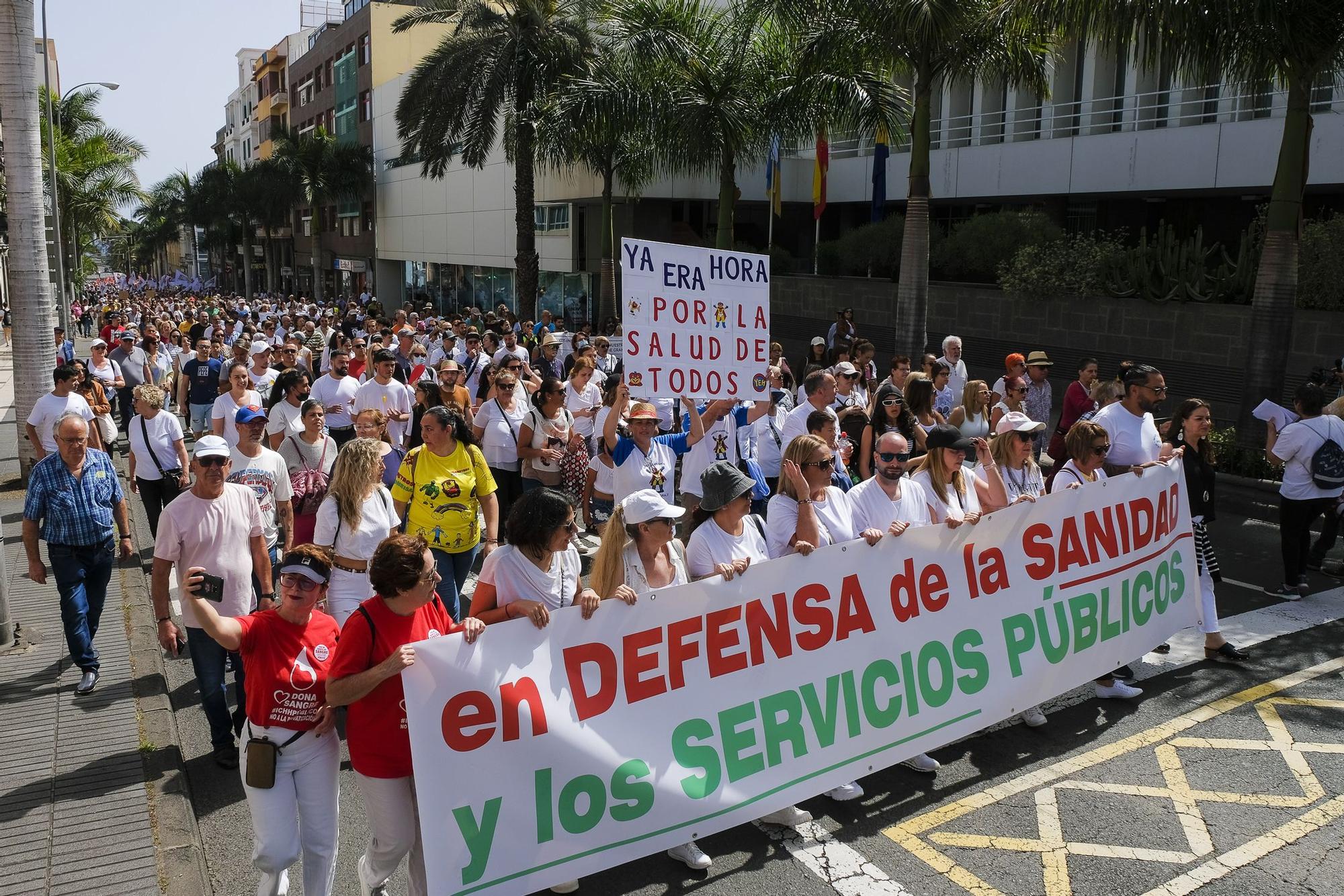 Manifestación en Gran Canaria en defensa de la sanidad pública