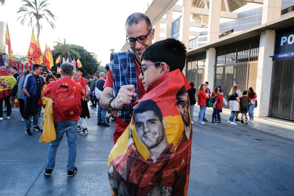 La Roja juega en Málaga contra Noruega, en imágenes