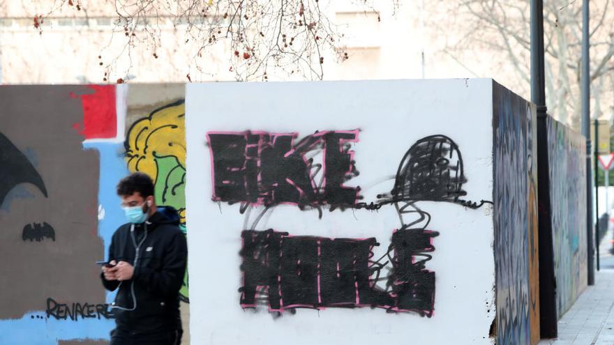 Así ha quedado el mural de Españeta tras el vandalismo