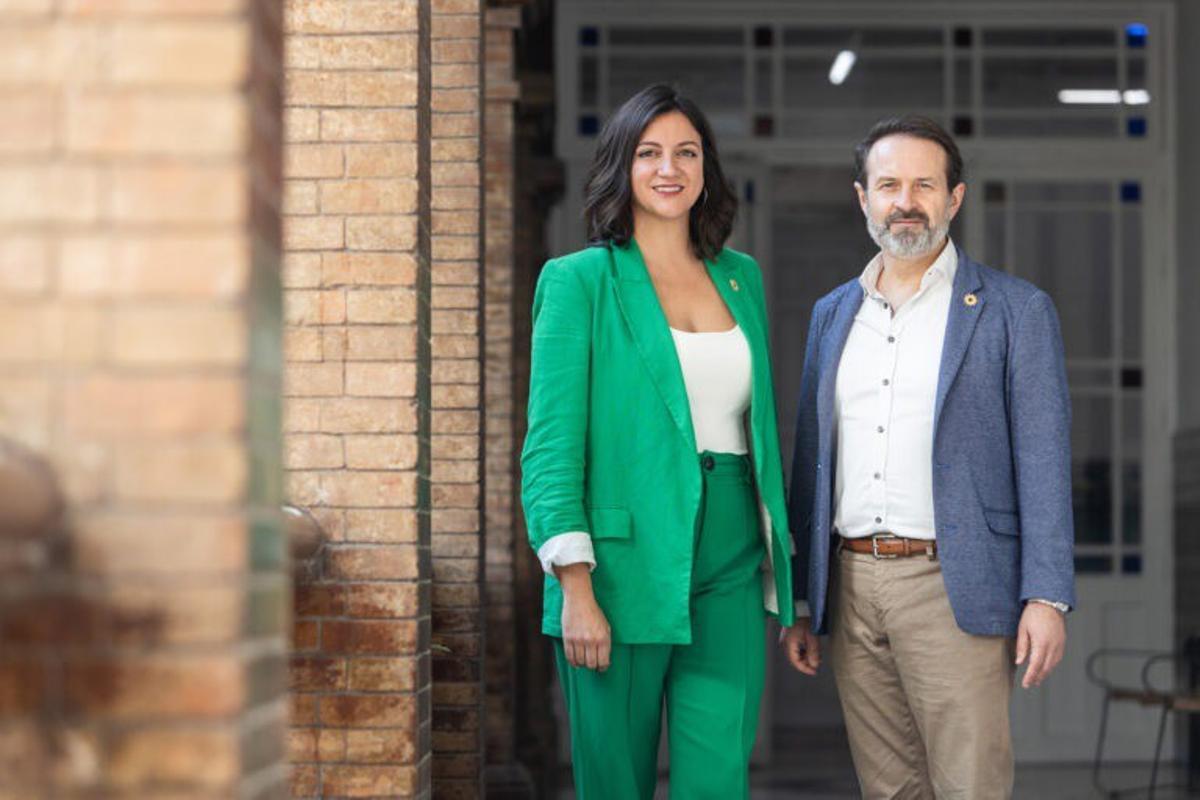 Los portavoces del Partido Verde, Mar González y José Ramón Becerra,