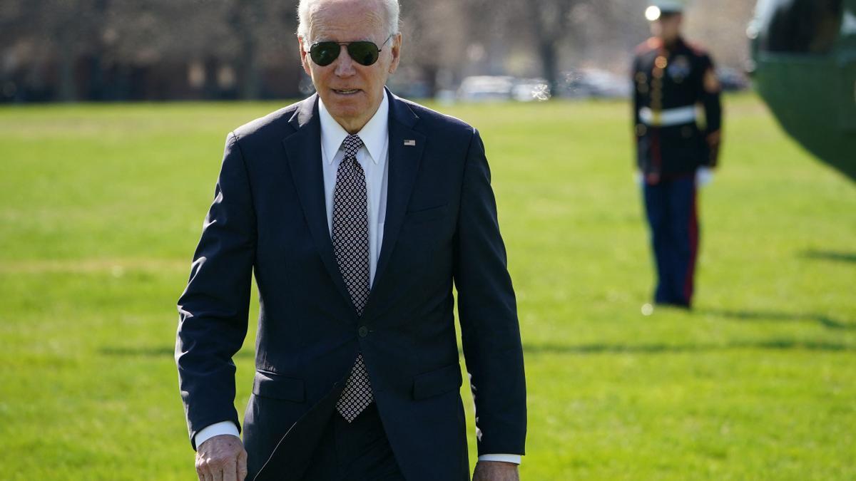 El presidente de EEUU, Joe Biden, a su llegada a Fort McNair, en Washington.