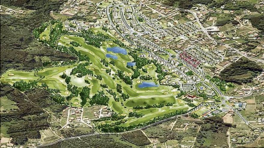 Recreación virtual de la futura urbanización y campo de golf de Xaz. la opinión