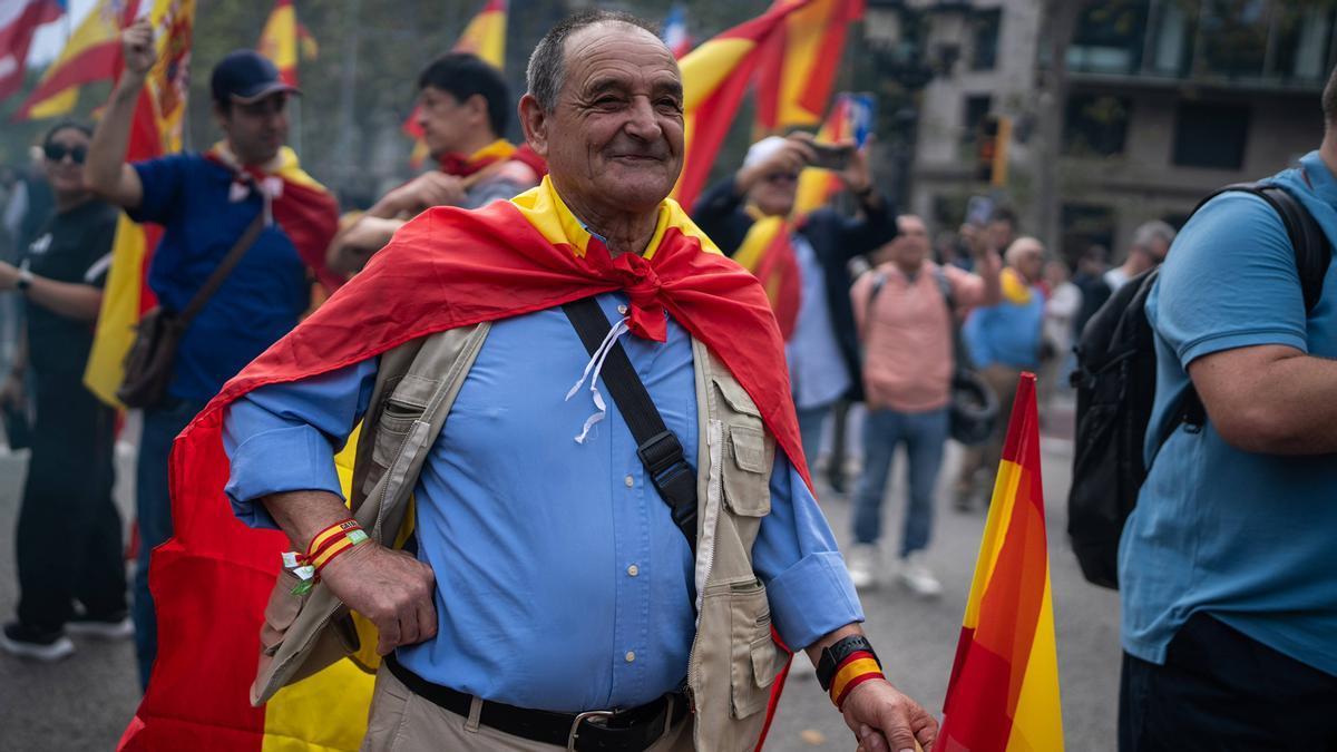 Manifestación por el 12-O, Día de la Hispanidad, en Barcelona
