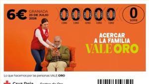 Boleto del Sorteo de Oro de la Cruz Roja 2026.