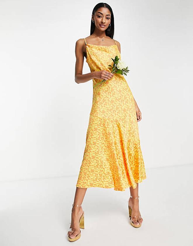 Vestido lencero en amarillo de Y.A.S