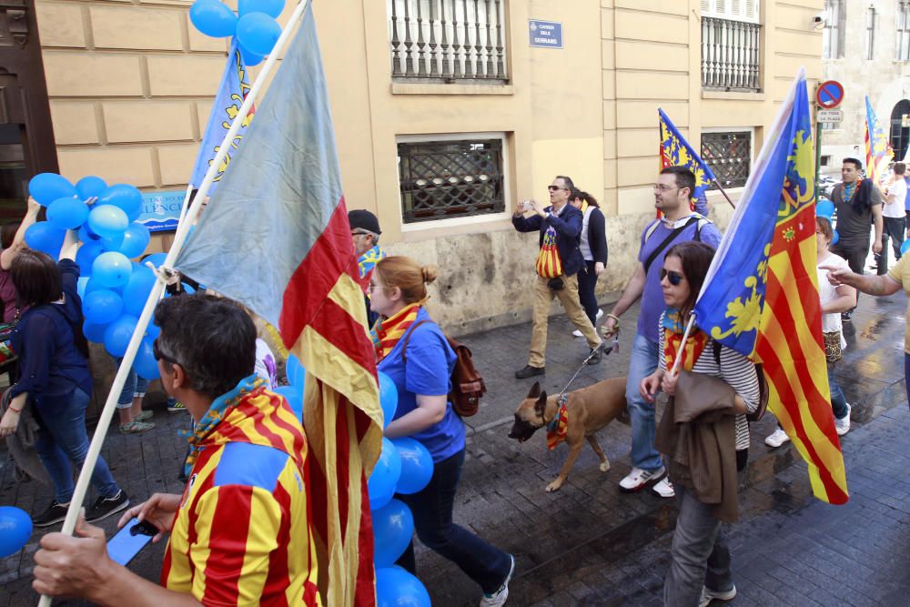 Reivindicación de Som Valencians ante las Torres de Serranos