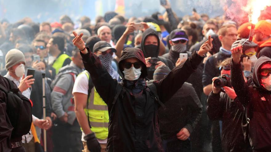 Manifestants, aquest 1 de maig, a París