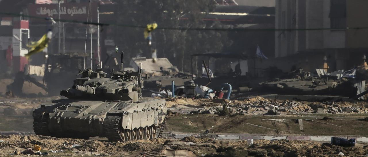 Un tanque del Ejército israelí, en la Franja de Gaza.