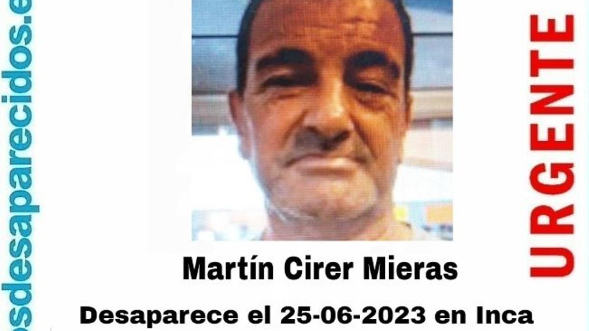 Buscan a un hombre de 57 años desaparecido en Inca