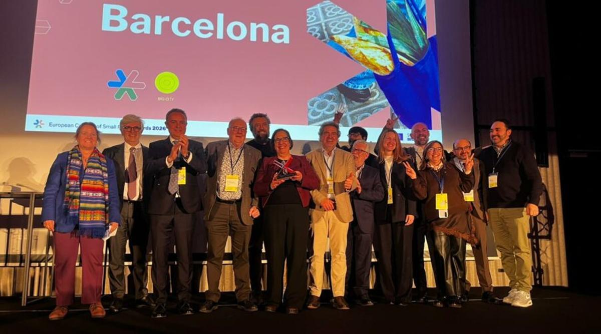 La delegación barcelonesa, tras hacerse con la Capitalidad Europea del Comercio de Proximidad.