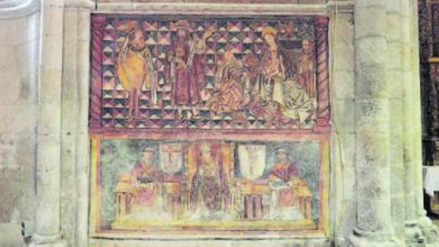 Pinturas restauradas en la iglesia de Santo Estevo. |   // F. CASANOVA