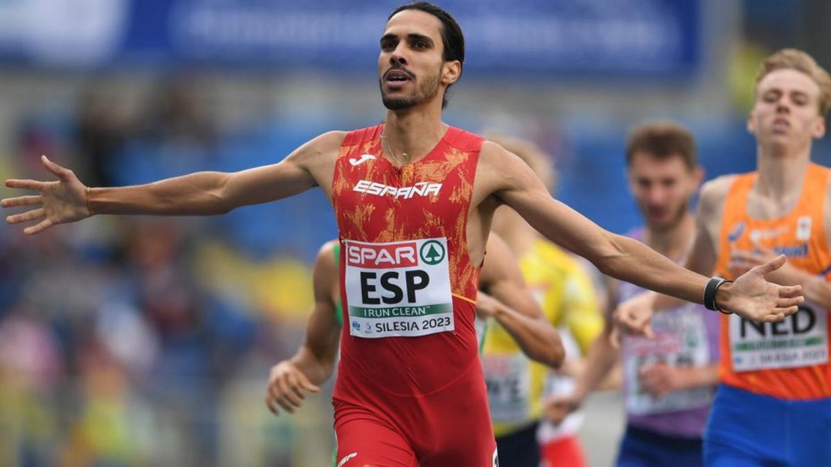 Mohamed Katir, en la Copa de Europa de naciones. |