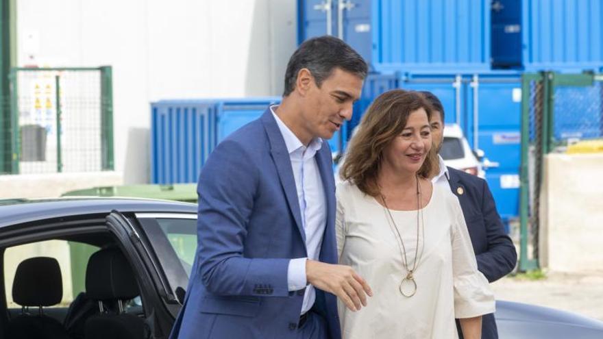 Pedro Sánchez y Francina Armengol en una de sus últimas visitas a Mallorca.