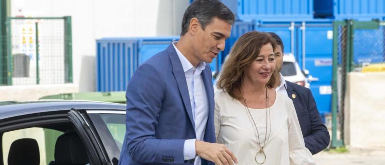 Pedro Sánchez y Francina Armengol en una de sus últimas visitas a Mallorca.