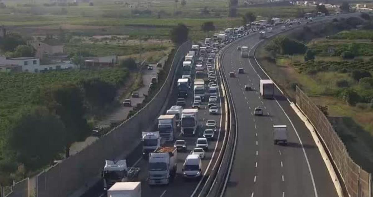 Estado del tráfico en la A-7 en sentido Barcelona