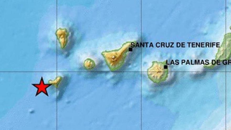 Detectado un terremoto de 3.5 de magnitud en la costa de El Hierro