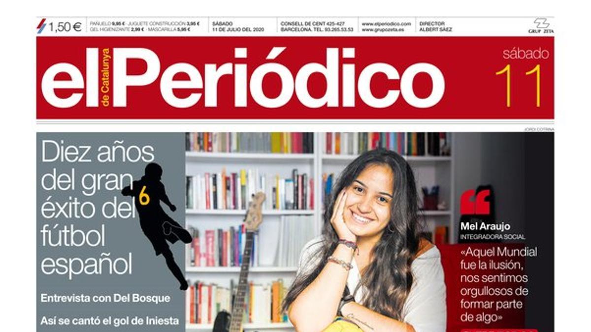 La portada de EL PERIÓDICO del 11 de julio del 2020