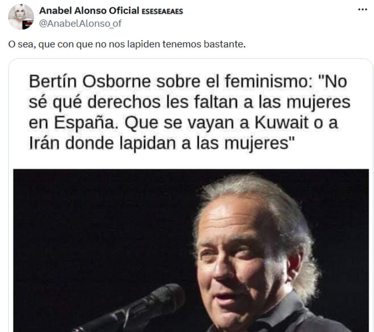 El día que Anabel Alonso se enfrentó a Bertín Osborne