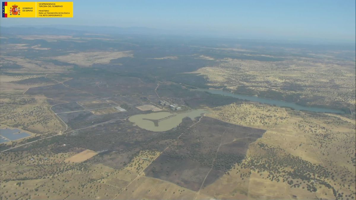 Imagen aérea de la zona afectada por el incendio