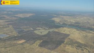 Imagen aérea de la zona afectada por el incendio